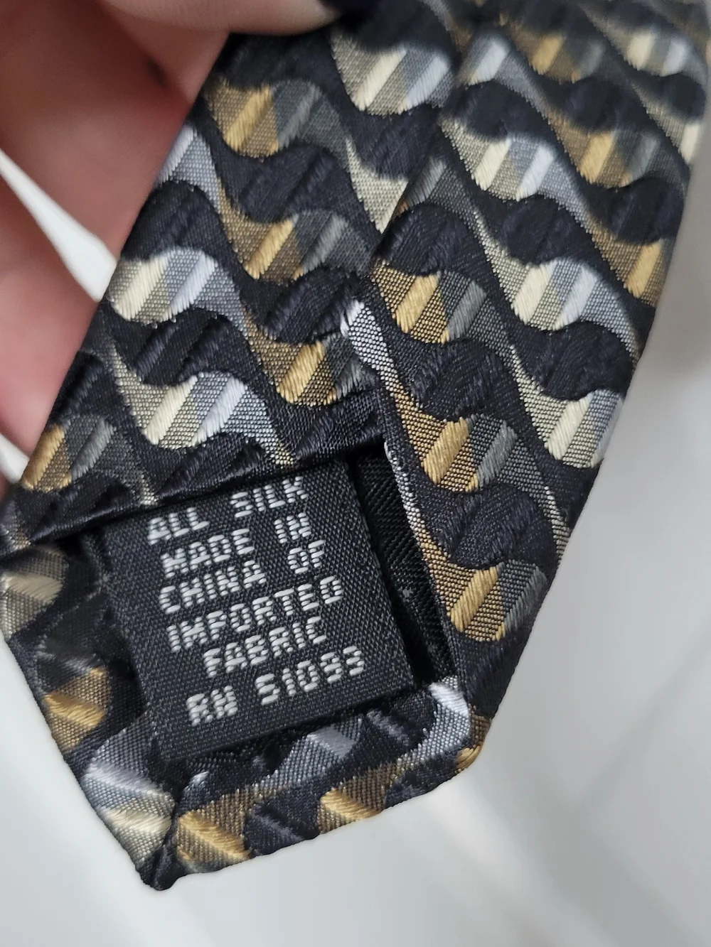 Stafford Black And Gold Geometric Pattern Tie